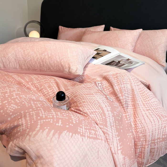 91家纺网 家纺一手货源 找家纺 新方向 2025春夏新款天丝数码印花四件套-凛风逸韵 凛风逸韵粉玉