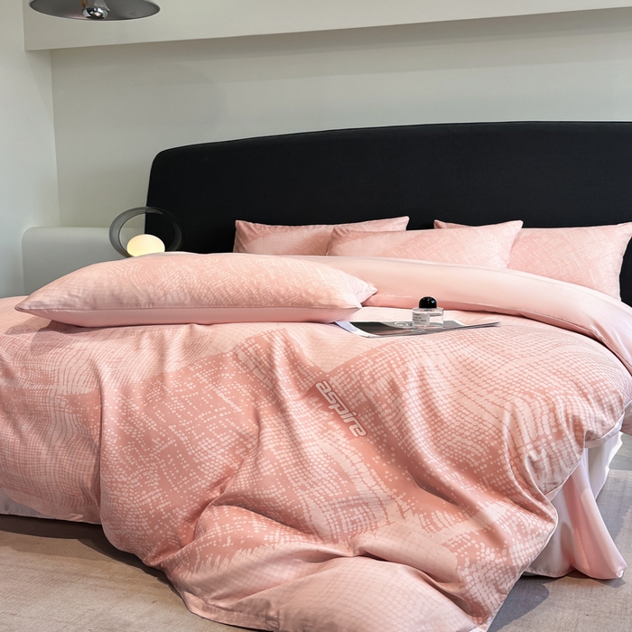 91家纺网 家纺一手货源 找家纺 新方向 2025春夏新款天丝数码印花四件套-凛风逸韵 凛风逸韵粉玉