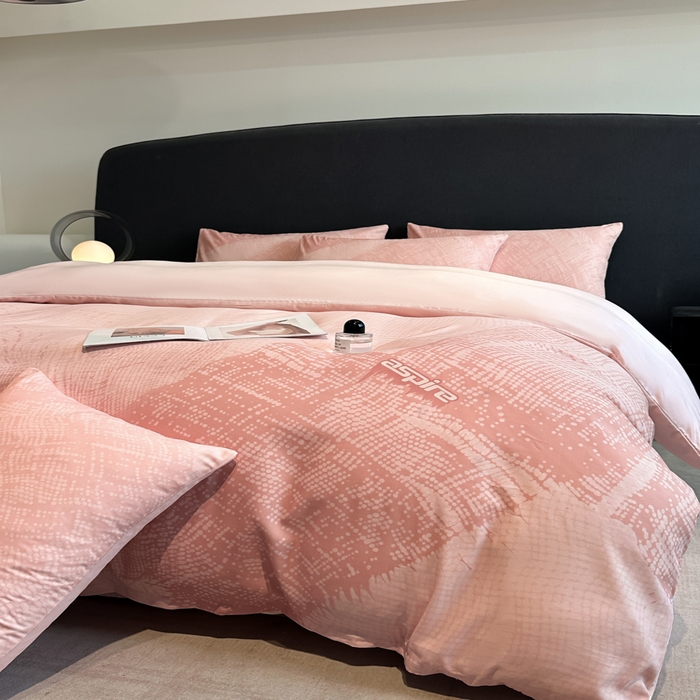 91家纺网 家纺一手货源 找家纺 新方向 2025春夏新款天丝数码印花四件套-凛风逸韵 凛风逸韵粉玉