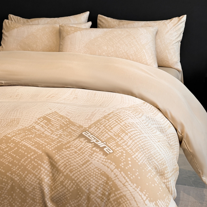 91家纺网 家纺一手货源 找家纺 新方向 2025春夏新款天丝数码印花四件套-凛风逸韵 凛风逸韵香槟