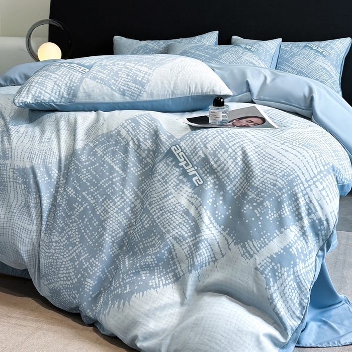 91家纺网 家纺一手货源 找家纺 新方向 2025春夏新款天丝数码印花四件套-凛风逸韵 凛风逸韵以太蓝