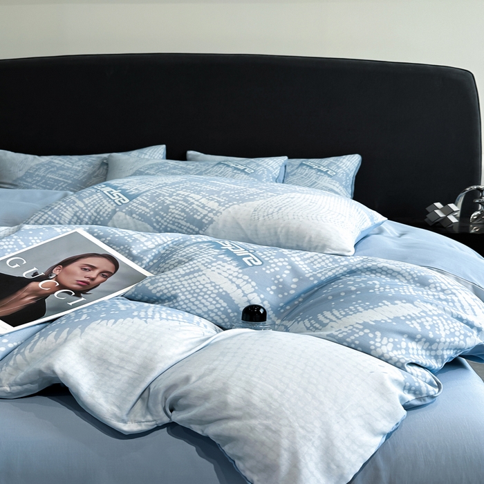 91家纺网 家纺一手货源 找家纺 新方向 2025春夏新款天丝数码印花四件套-凛风逸韵 凛风逸韵以太蓝