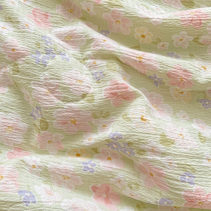 91家纺网 家纺一手货源 找家纺 （总）2025新款云感皱皱纱全棉花边款夏被四件套