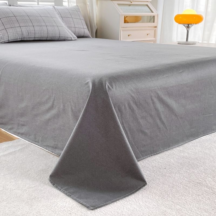 91家纺网 家纺一手货源 找家纺 洺兰2025年13070全棉喷气印花纯棉床单小清新花卉北欧风单床单