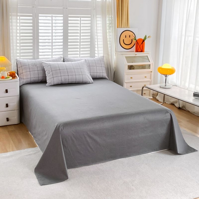 洺兰2025年13070全棉喷气印花纯棉床单小清新花卉北欧风单床单