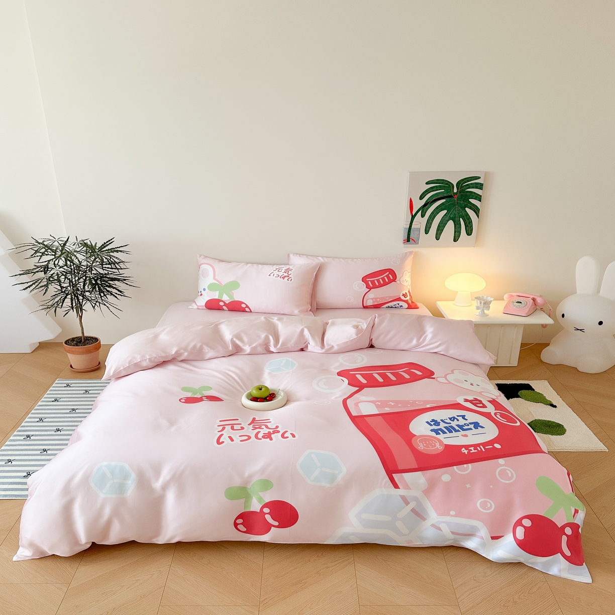 （总）西西家居 2025春夏新款数码兰精天丝套件元气樱桃