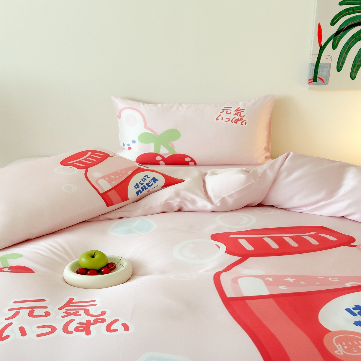 91家纺网 家纺一手货源 找家纺 （总）西西家居 2025春夏新款数码兰精天丝套件元气樱桃