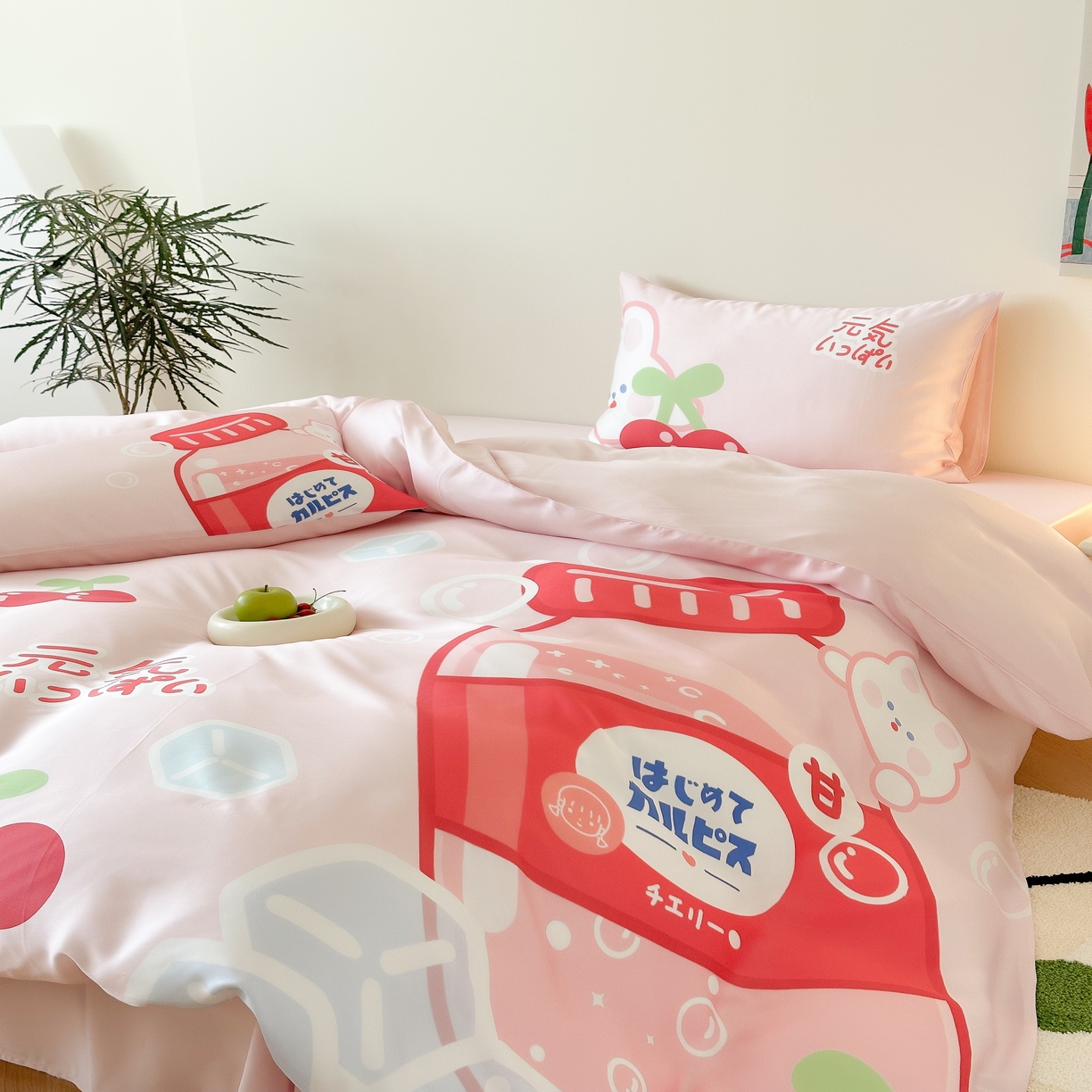 91家纺网 家纺一手货源 找家纺 （总）西西家居 2025春夏新款数码兰精天丝套件元气樱桃