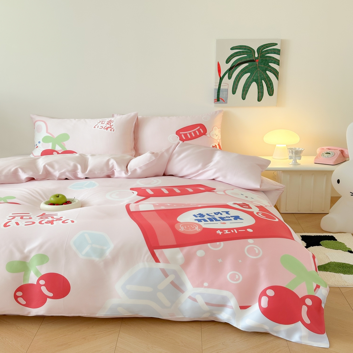 91家纺网 家纺一手货源 找家纺 （总）西西家居 2025春夏新款数码兰精天丝套件元气樱桃