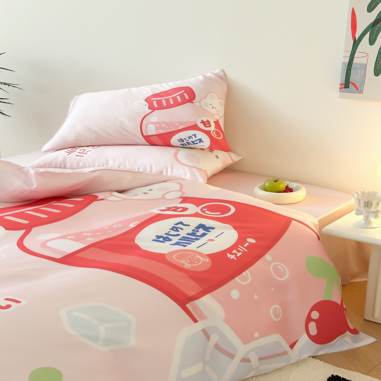 91家纺网 家纺一手货源 找家纺 （总）西西家居 2025春夏新款数码兰精天丝套件元气樱桃