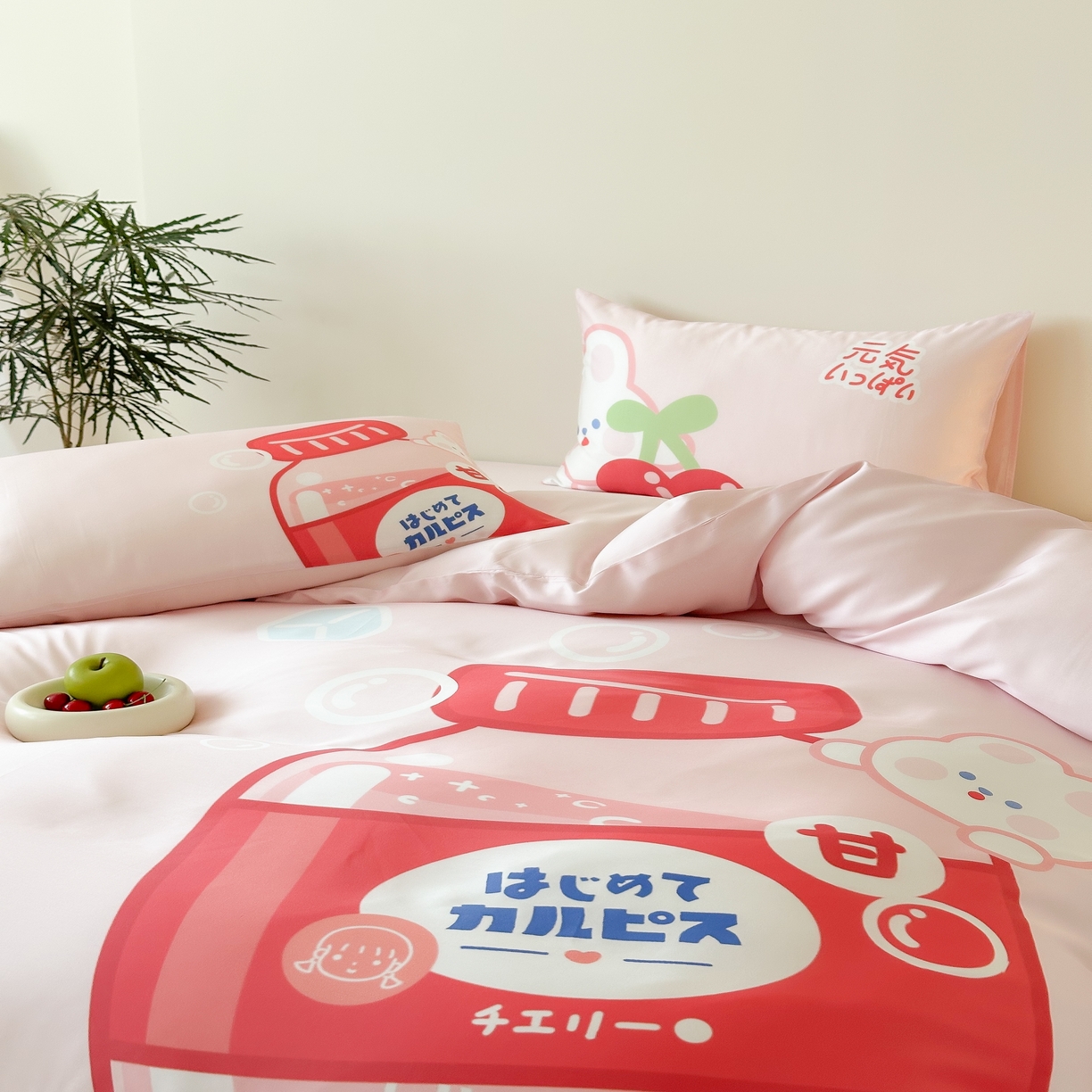 91家纺网 家纺一手货源 找家纺 （总）西西家居 2025春夏新款数码兰精天丝套件元气樱桃