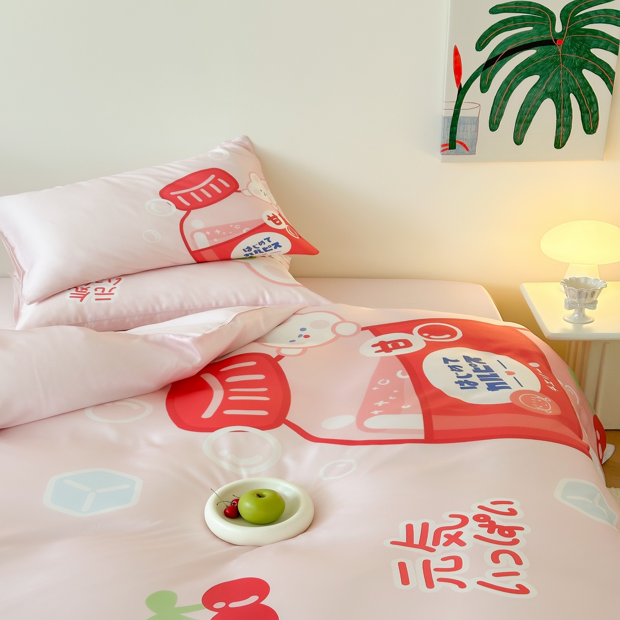 91家纺网 家纺一手货源 找家纺 （总）西西家居 2025春夏新款数码兰精天丝套件元气樱桃