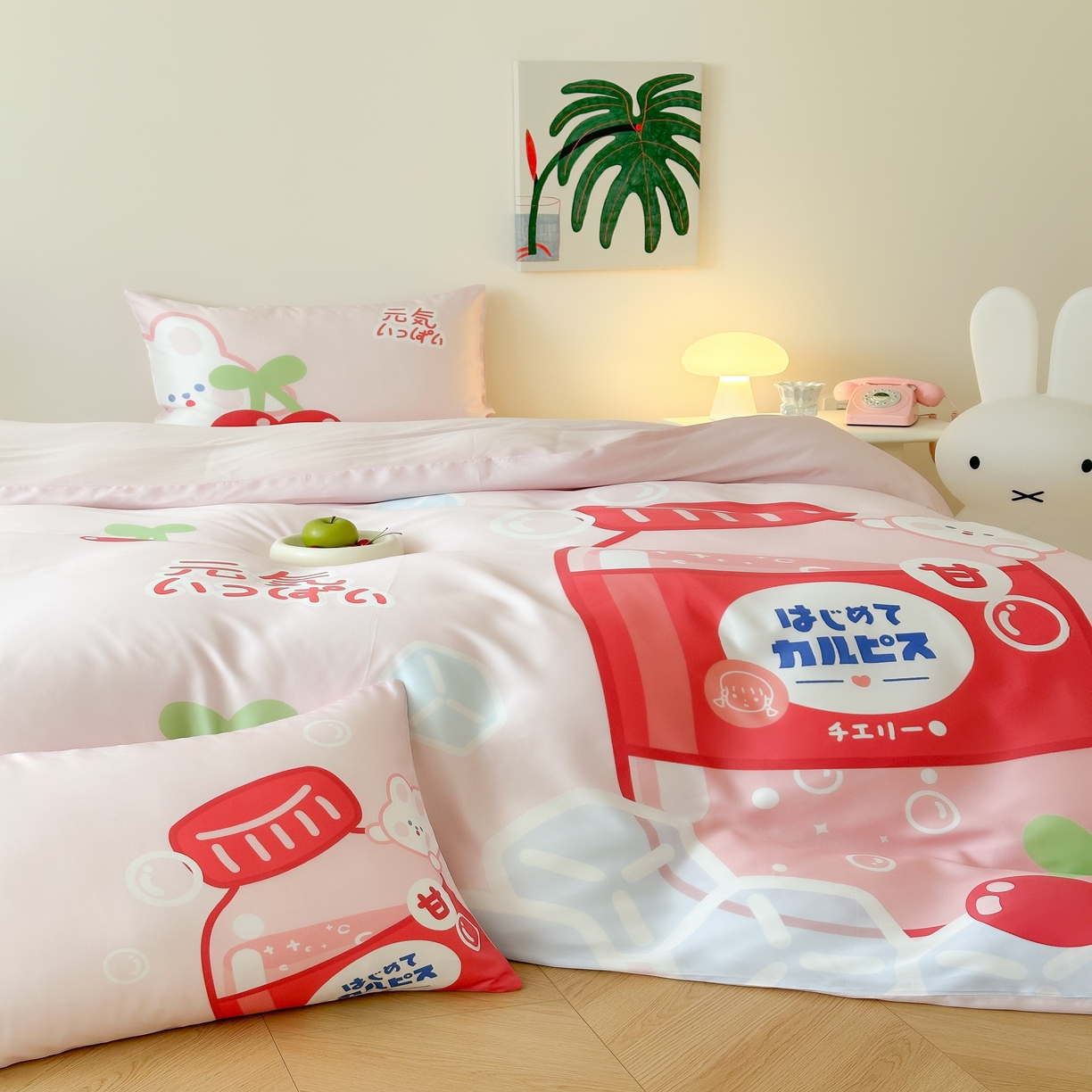 91家纺网 家纺一手货源 找家纺 （总）西西家居 2025春夏新款数码兰精天丝套件元气樱桃