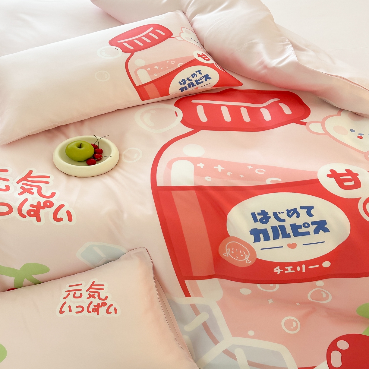 91家纺网 家纺一手货源 找家纺 （总）西西家居 2025春夏新款数码兰精天丝套件元气樱桃