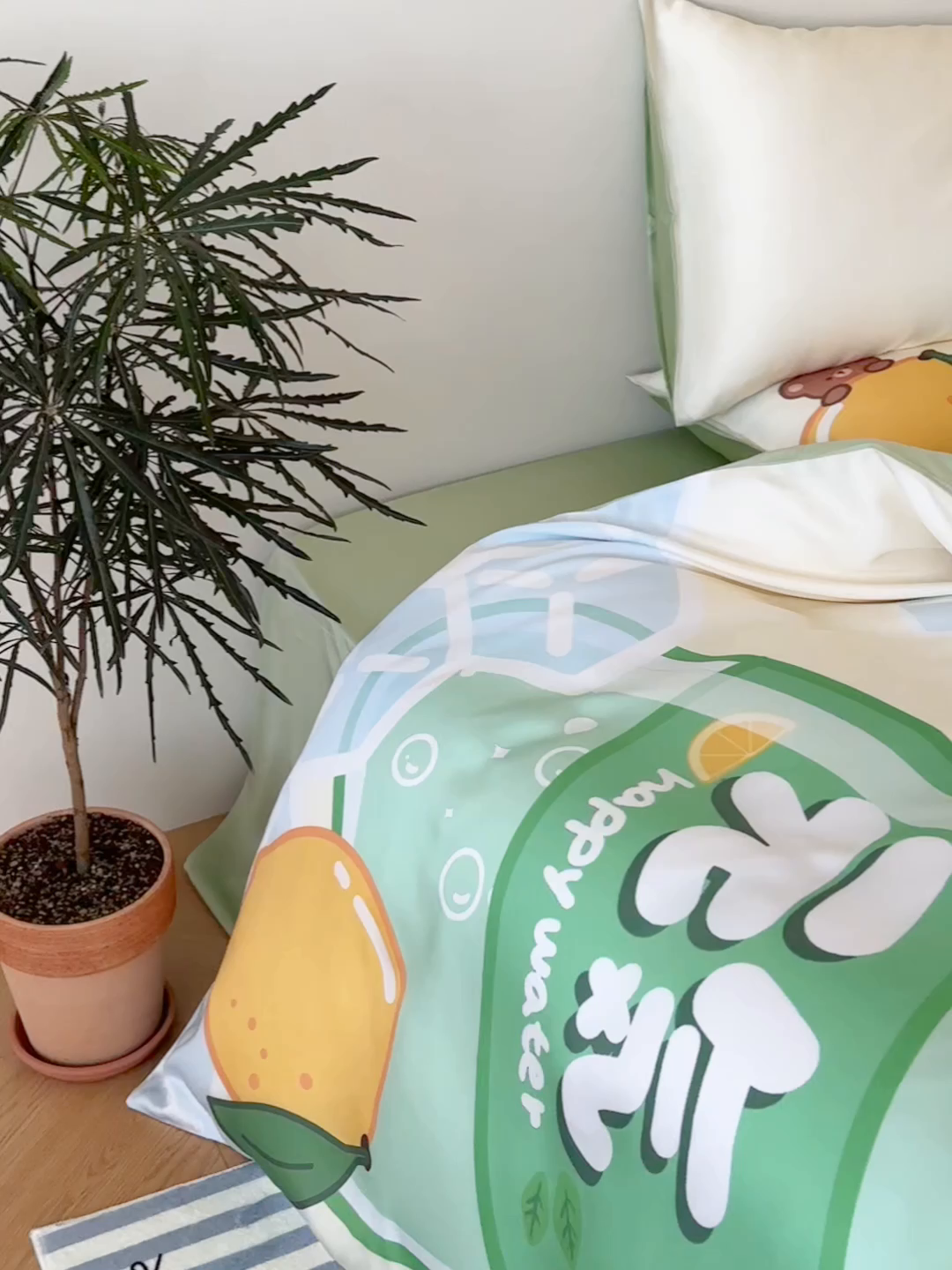 91家纺网 家纺一手货源 找家纺 （总）西西家居 2025春夏新款数码兰精天丝套件元气柠檬