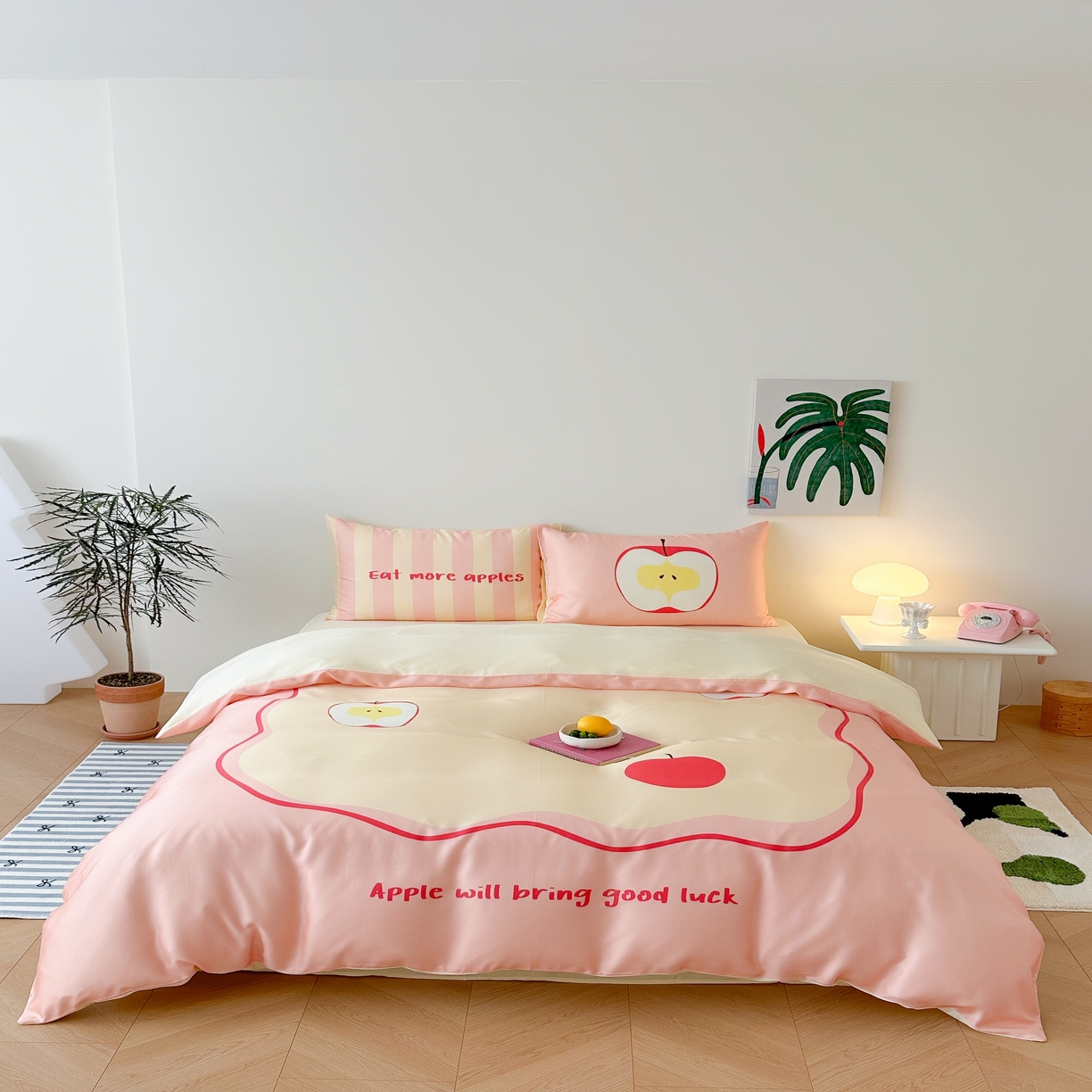 （总）西西家居 2025春夏新款数码兰精天丝套件好运苹果