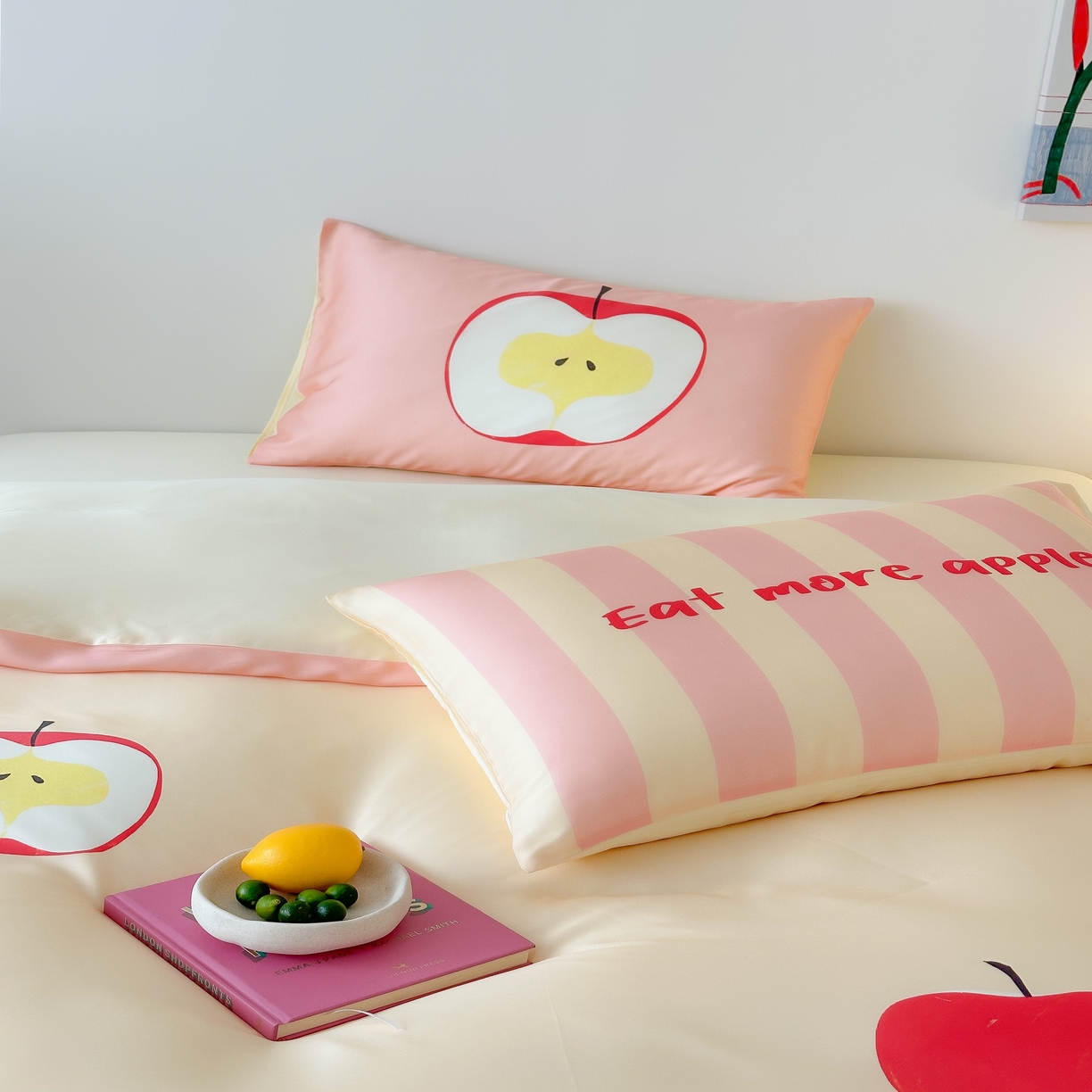 91家纺网 家纺一手货源 找家纺 （总）西西家居 2025春夏新款数码兰精天丝套件好运苹果