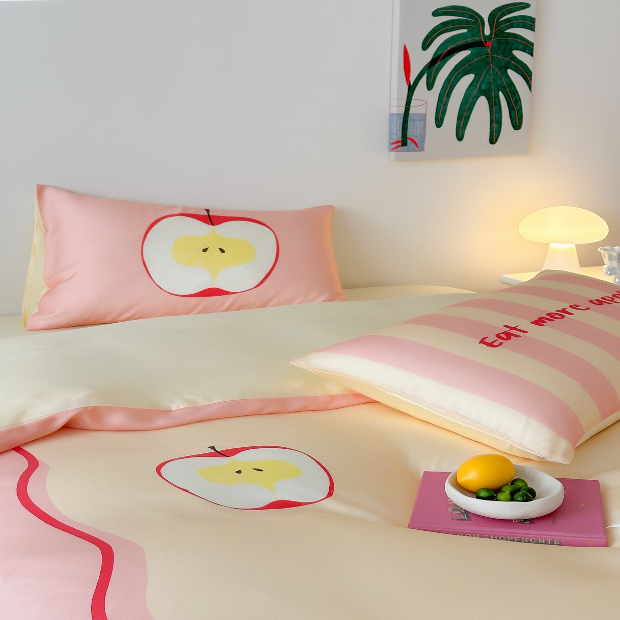 91家纺网 家纺一手货源 找家纺 （总）西西家居 2025春夏新款数码兰精天丝套件好运苹果