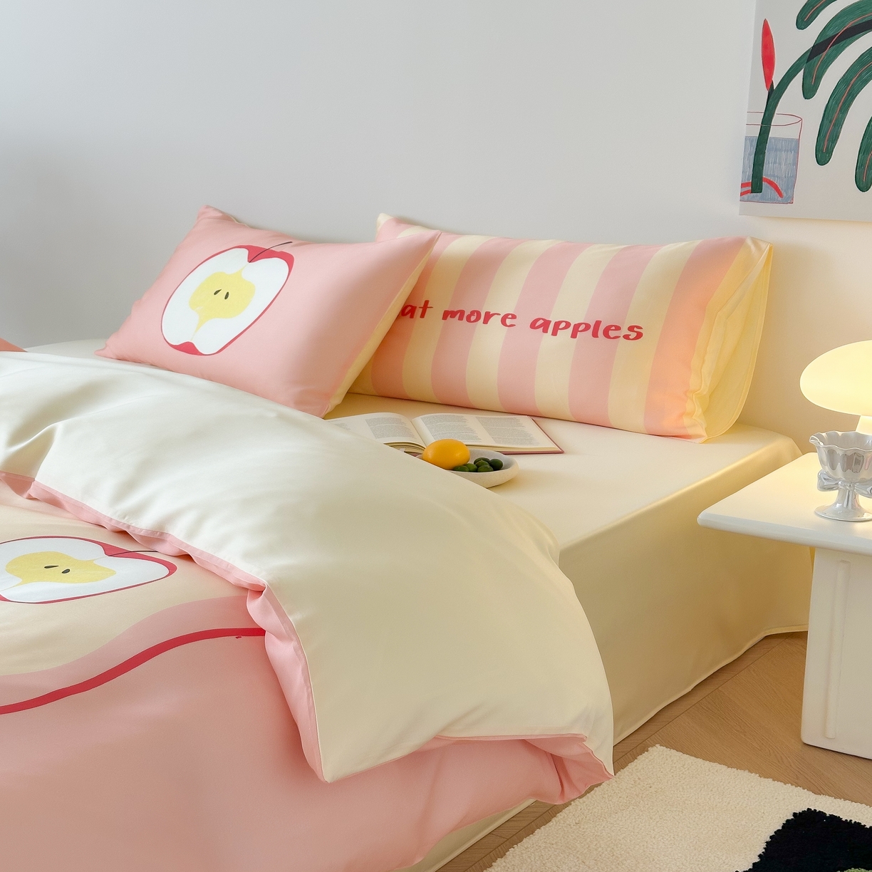 91家纺网 家纺一手货源 找家纺 （总）西西家居 2025春夏新款数码兰精天丝套件好运苹果