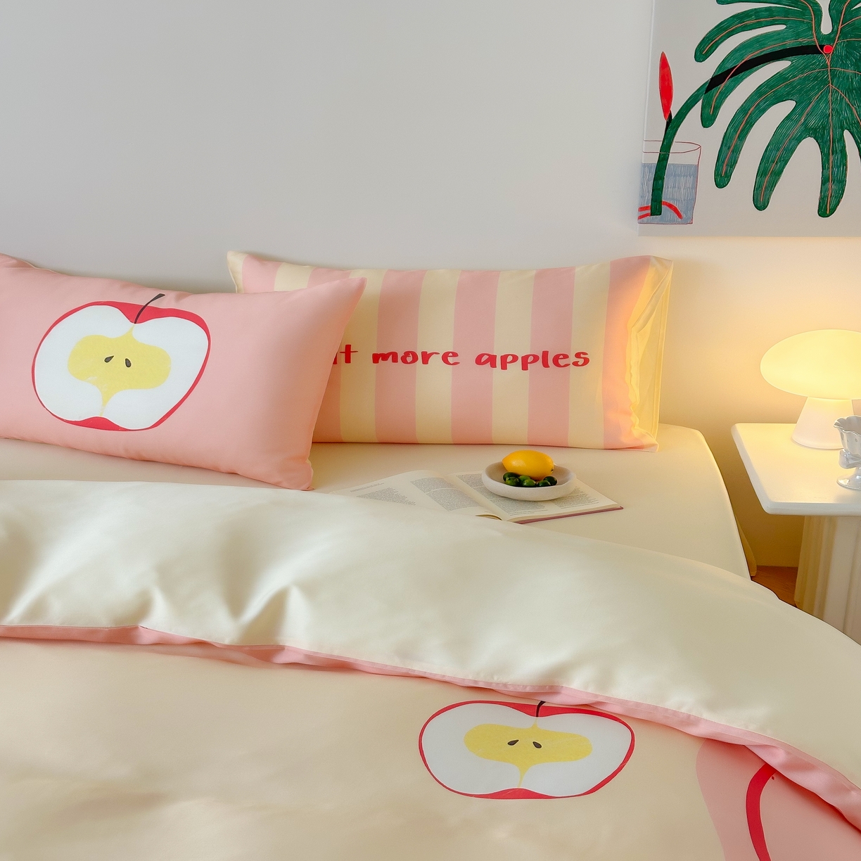 91家纺网 家纺一手货源 找家纺 （总）西西家居 2025春夏新款数码兰精天丝套件好运苹果