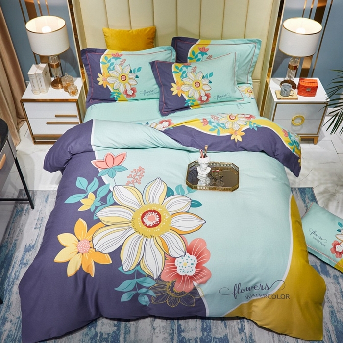 91家纺网 家纺一手货源 找家纺 （总）曼秀琳 2024新款全棉磨毛印花四件套