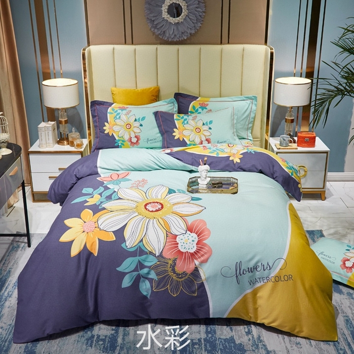 91家纺网 家纺一手货源 找家纺 （总）曼秀琳 2024新款全棉磨毛印花四件套