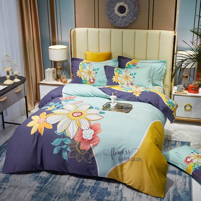 91家纺网 家纺一手货源 找家纺 （总）曼秀琳 2024新款全棉磨毛印花四件套