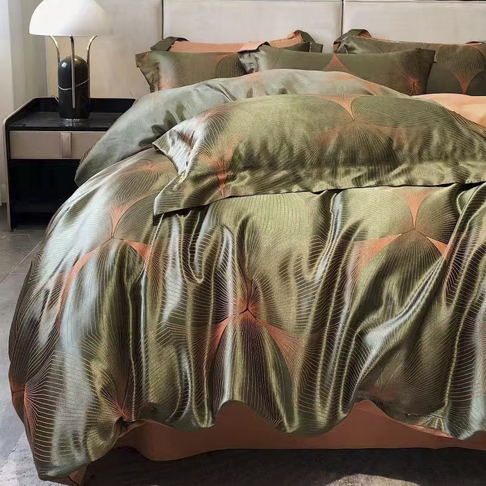 91家纺网 家纺一手货源 找家纺 七夜居 2025新款直播爆款欧式轻奢贡缎提花磨毛四件套 阿尔发