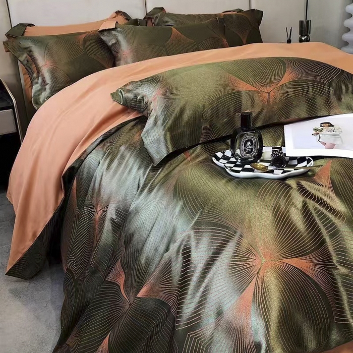 91家纺网 家纺一手货源 找家纺 七夜居 2025新款直播爆款欧式轻奢贡缎提花磨毛四件套 阿尔发