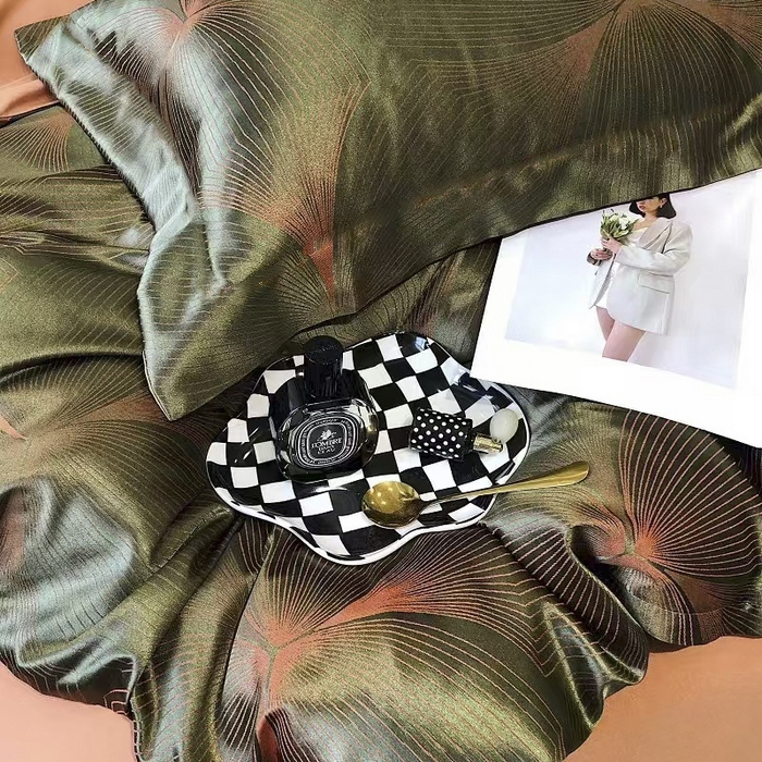 91家纺网 家纺一手货源 找家纺 七夜居 2025新款直播爆款欧式轻奢贡缎提花磨毛四件套 阿尔发