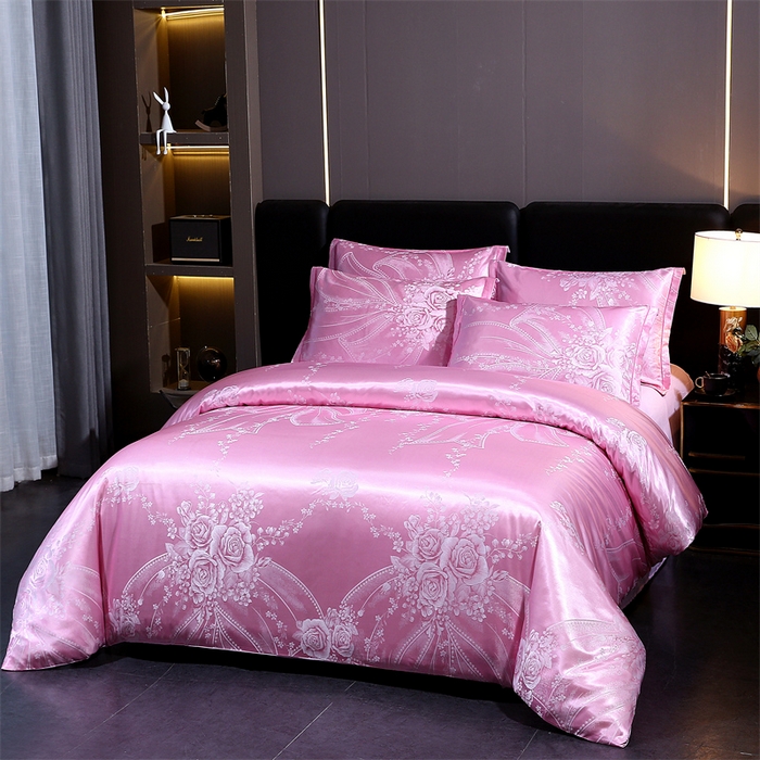 91家纺网 家纺一手货源 找家纺 七夜居 2026新款直播爆款欧式轻奢贡缎提花磨毛四件套 公主的婚礼