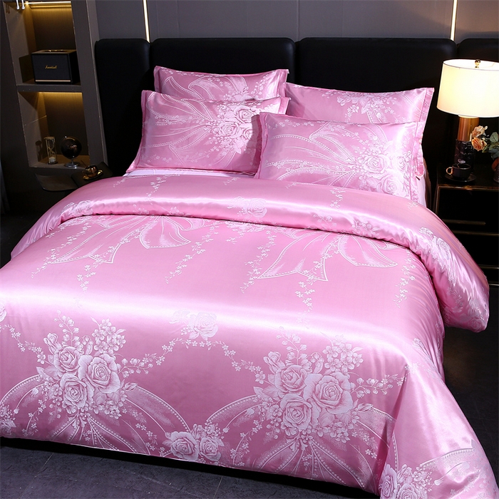 91家纺网 家纺一手货源 找家纺 七夜居 2026新款直播爆款欧式轻奢贡缎提花磨毛四件套 公主的婚礼