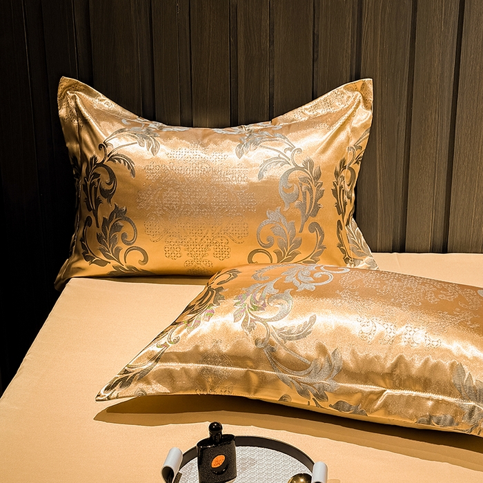 91家纺网 家纺一手货源 找家纺 七夜居 2025新款直播爆款欧式轻奢贡缎提花磨毛四件套 凯瑟琳