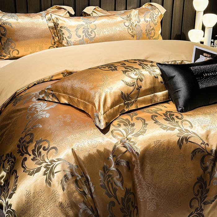 91家纺网 家纺一手货源 找家纺 七夜居 2025新款直播爆款欧式轻奢贡缎提花磨毛四件套 凯瑟琳