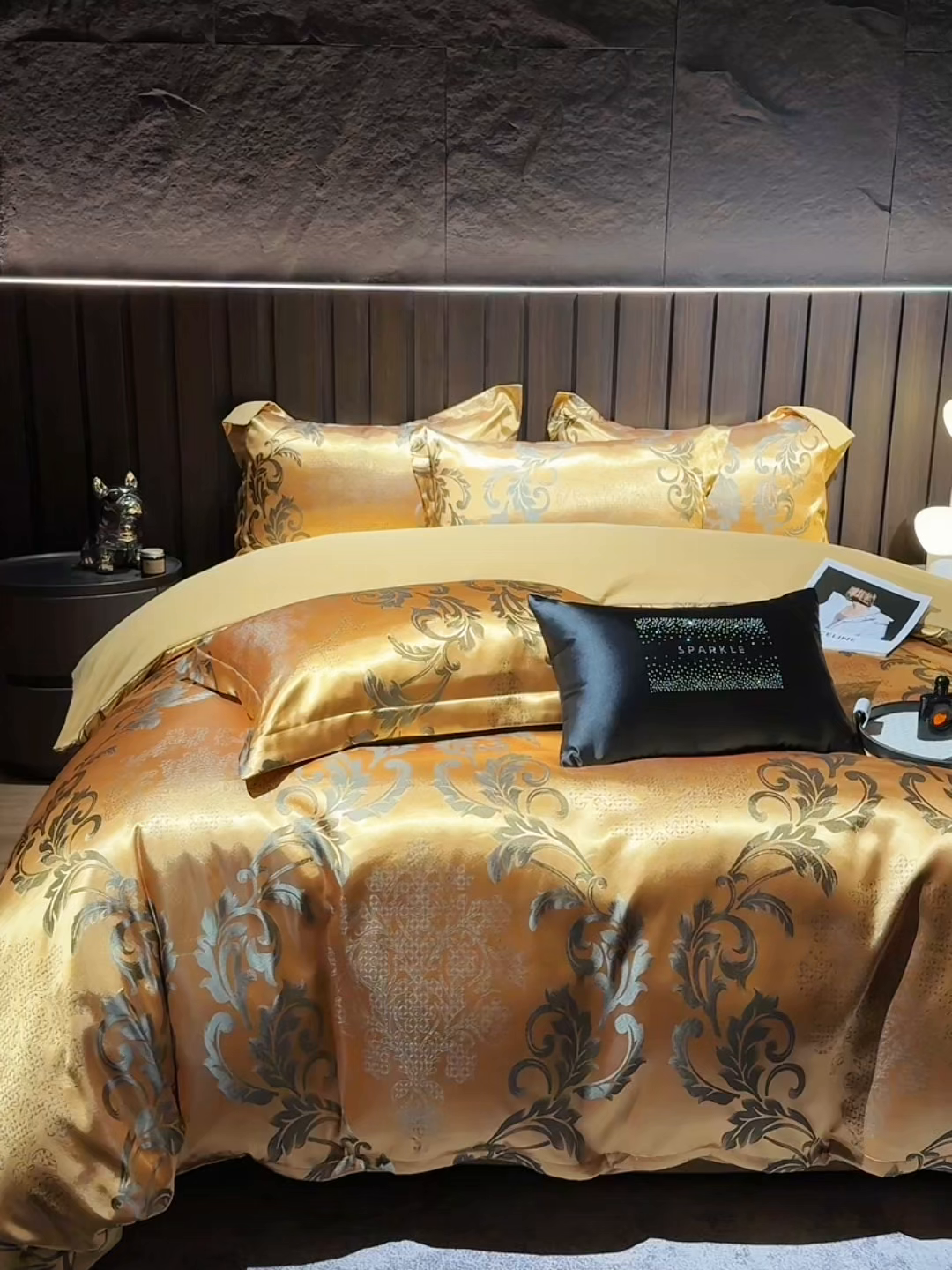 91家纺网 家纺一手货源 找家纺 七夜居 2025新款直播爆款欧式轻奢贡缎提花磨毛四件套 凯瑟琳