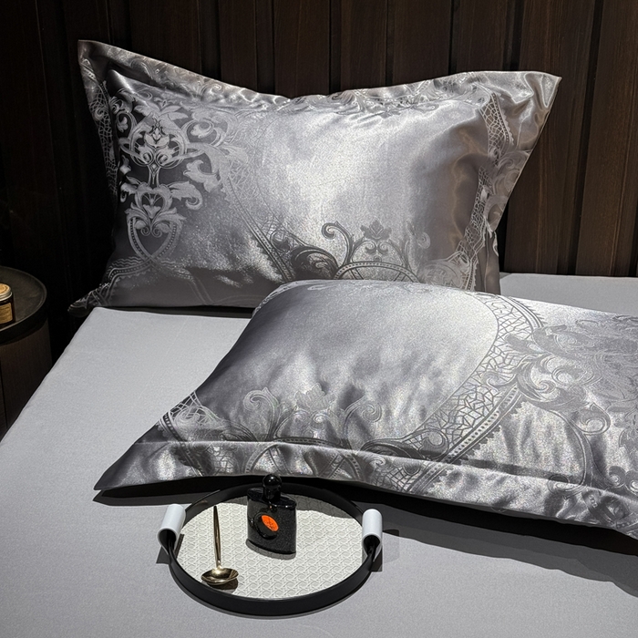 91家纺网 家纺一手货源 找家纺 七夜居 2026新款直播爆款欧式轻奢贡缎提花磨毛四件套 罗丽娜