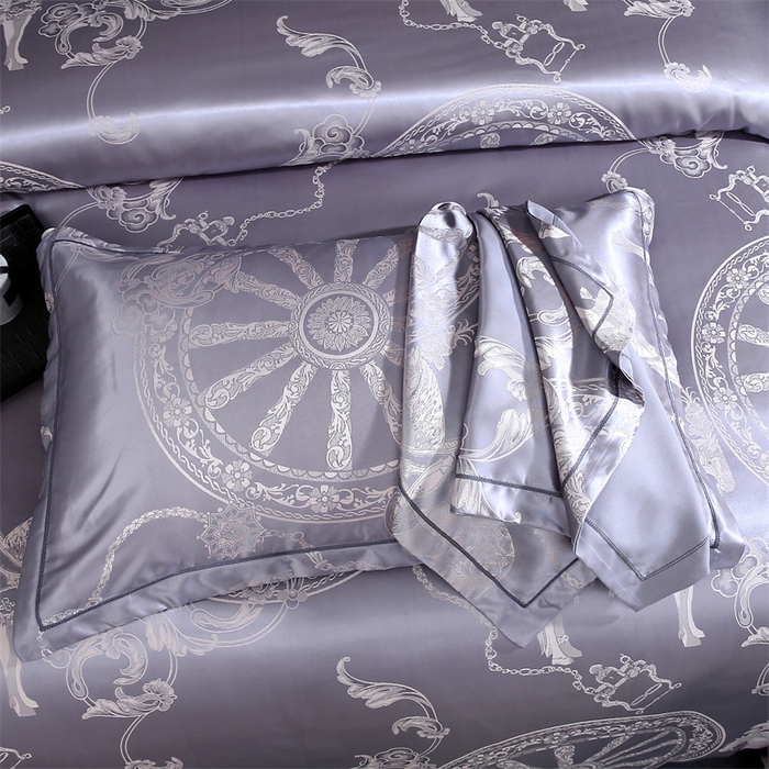 91家纺网 家纺一手货源 找家纺 七夜居 2025新款直播爆款欧式轻奢贡缎提花磨毛四件套 罗马之恋