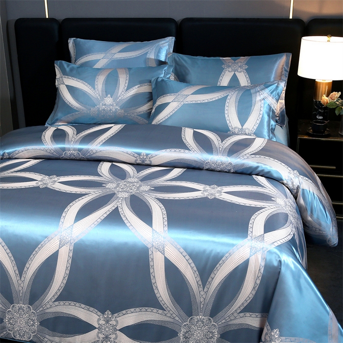 91家纺网 家纺一手货源 找家纺 七夜居 2025新款直播爆款欧式轻奢贡缎提花磨毛四件套 曼韵