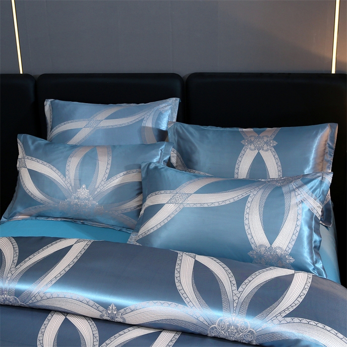 91家纺网 家纺一手货源 找家纺 七夜居 2025新款直播爆款欧式轻奢贡缎提花磨毛四件套 曼韵