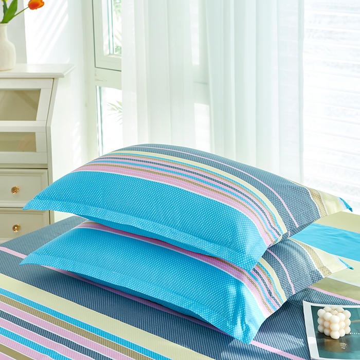 91家纺网 家纺一手货源 找家纺 洺兰2025年13070全棉喷气印花纯棉床单小清新花卉北欧风单床单