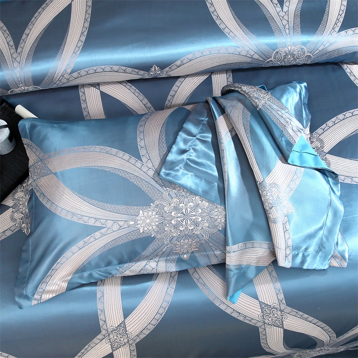 91家纺网 家纺一手货源 找家纺 七夜居 2025新款直播爆款欧式轻奢贡缎提花磨毛四件套 曼韵