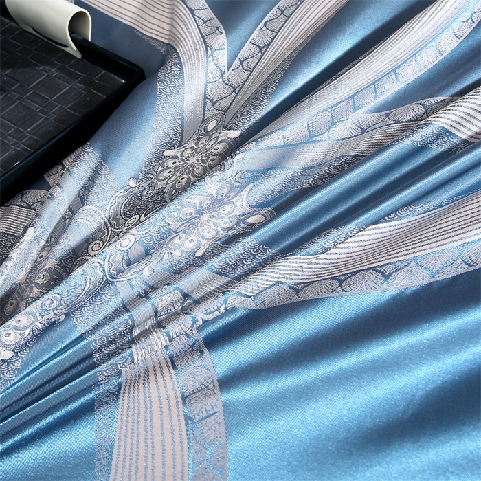 91家纺网 家纺一手货源 找家纺 七夜居 2025新款直播爆款欧式轻奢贡缎提花磨毛四件套 曼韵