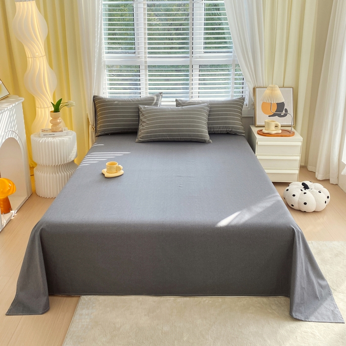 91家纺网 家纺一手货源 找家纺 洺兰2025年13070全棉喷气印花纯棉床单小清新花卉北欧风单床单