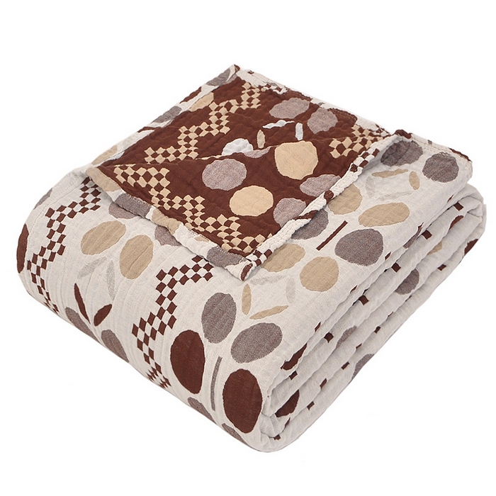 91家纺网 家纺一手货源 找家纺 萌飞 2025春夏新款全棉纯棉超柔四层泡纱布毛巾被 空野