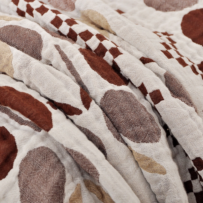 91家纺网 家纺一手货源 找家纺 萌飞 2025春夏新款全棉纯棉超柔四层泡纱布毛巾被 空野