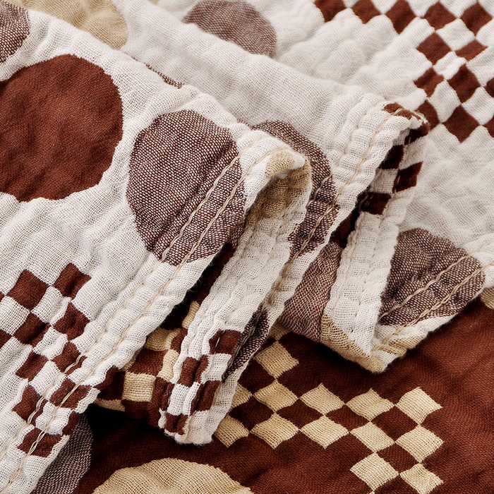 91家纺网 家纺一手货源 找家纺 萌飞 2025春夏新款全棉纯棉超柔四层泡纱布毛巾被 空野