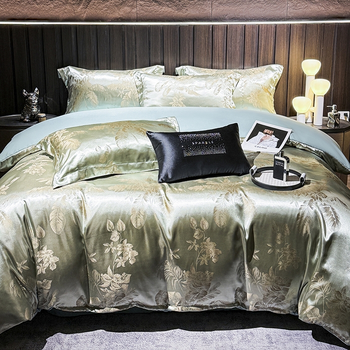 91家纺网 家纺一手货源 找家纺 七夜居 2025新款直播爆款欧式轻奢贡缎提花磨毛四件套 迷恋风情