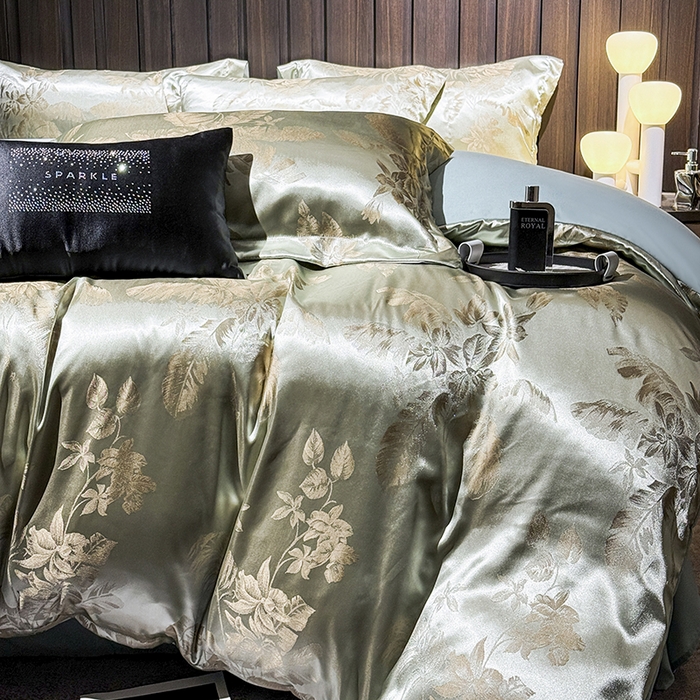 91家纺网 家纺一手货源 找家纺 七夜居 2025新款直播爆款欧式轻奢贡缎提花磨毛四件套 迷恋风情