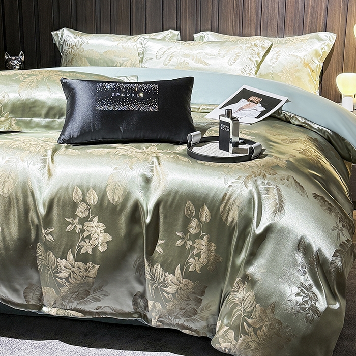 91家纺网 家纺一手货源 找家纺 七夜居 2025新款直播爆款欧式轻奢贡缎提花磨毛四件套 迷恋风情