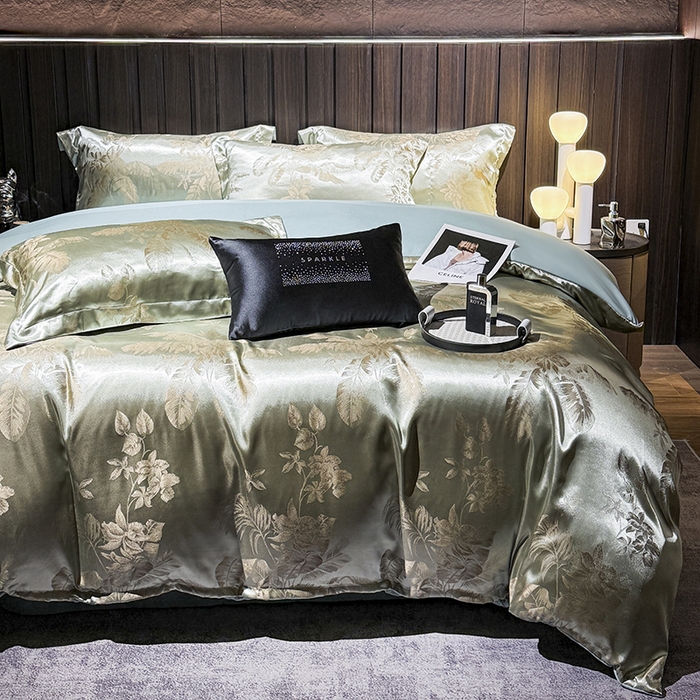 91家纺网 家纺一手货源 找家纺 七夜居 2025新款直播爆款欧式轻奢贡缎提花磨毛四件套 迷恋风情